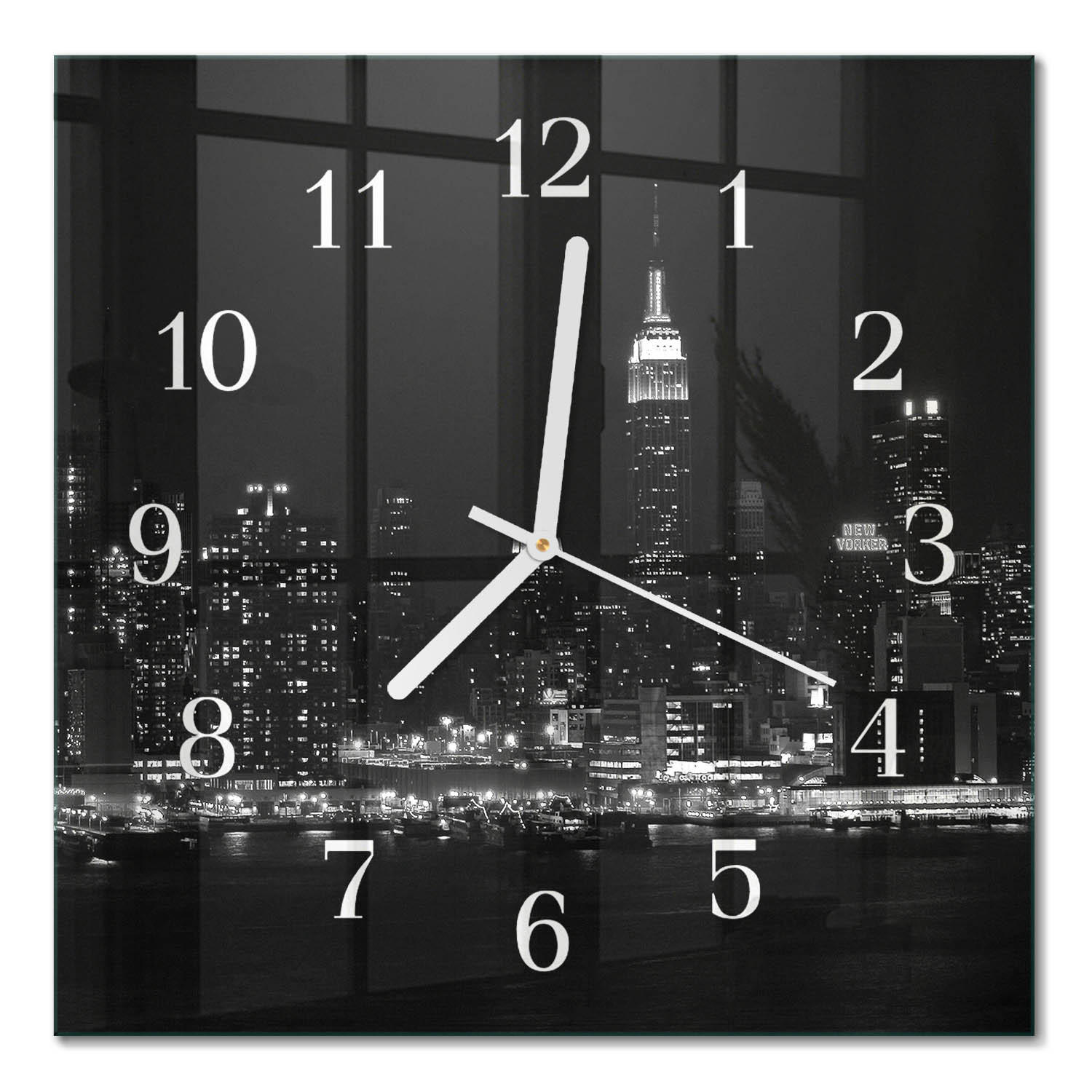 WANDUHR 30x30 cm - Horizont - Schwarz, Glas (30/30/0.4cm) - TULUP