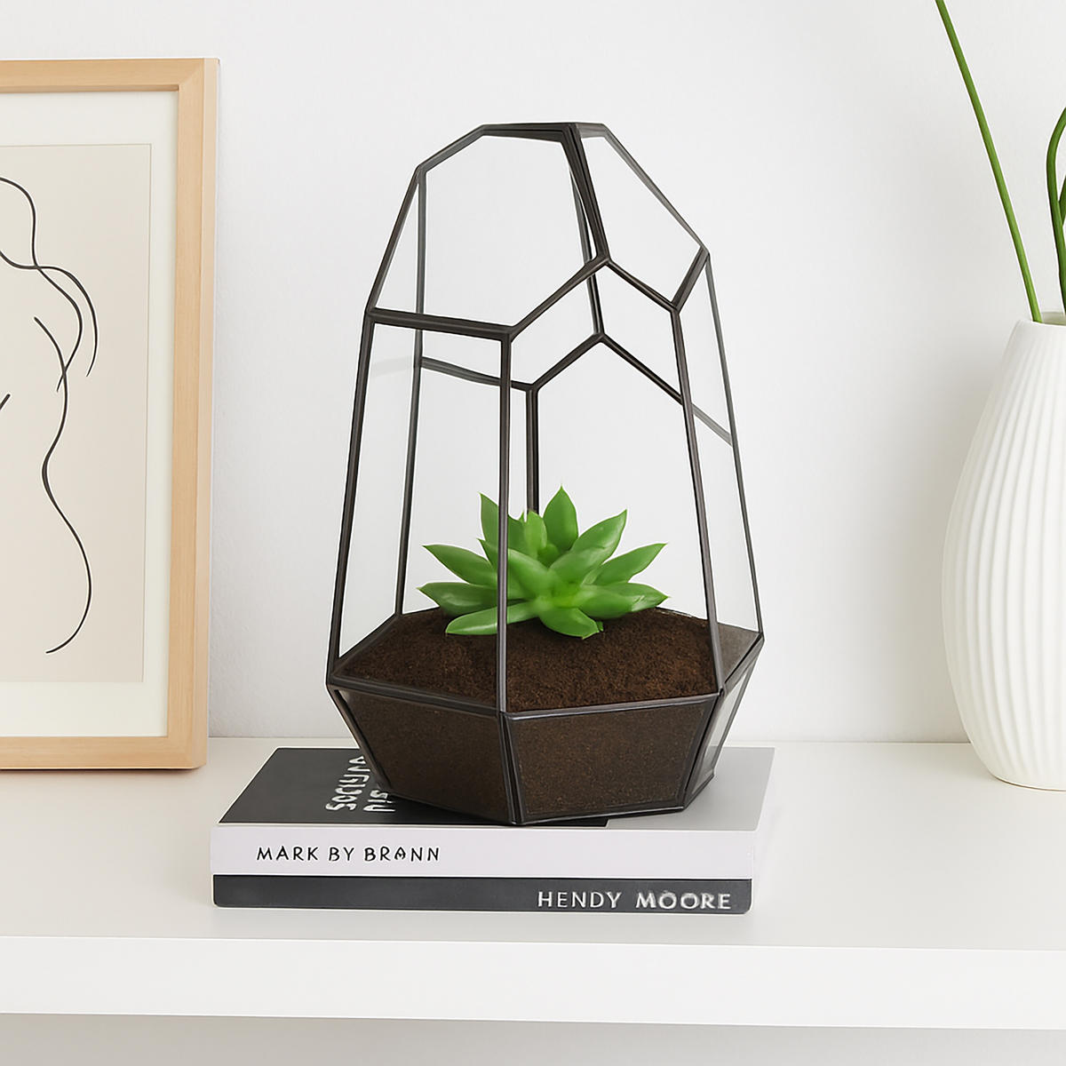 RASTLINNÉ skleník - priehľadné, kov/sklo (25cm) - Relaxdays