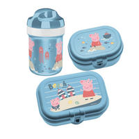 TRINKFLASCHE & BROTDOSE Peppa Pig 3-teilig - Blau, Kunststoff (1/1/1cm)