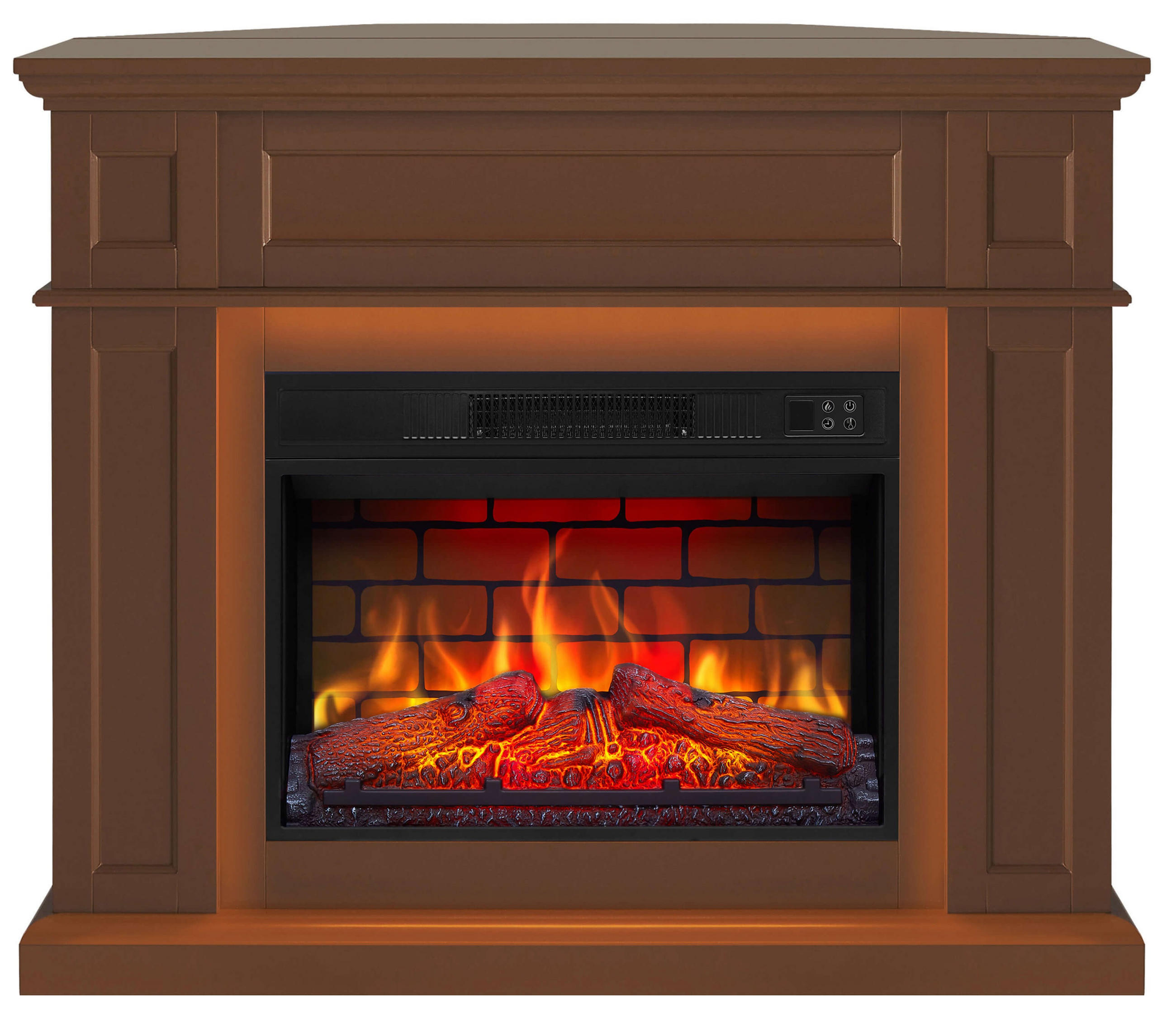 ELEKTROKAMIN Linz AF23BS braun, universal 2in1, mit LED-Beleuchtung - Braun, Glas/Holzwerkstoff (104/87/64cm) - ArtiFlame