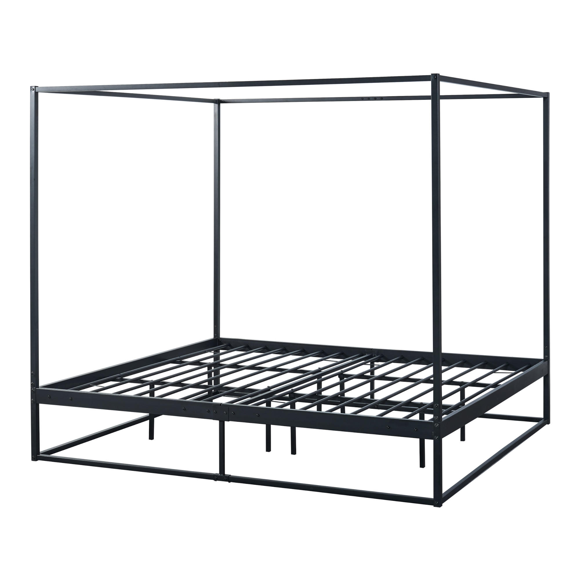 [en.casa] Himmelbett Schwarz 180x200 cm