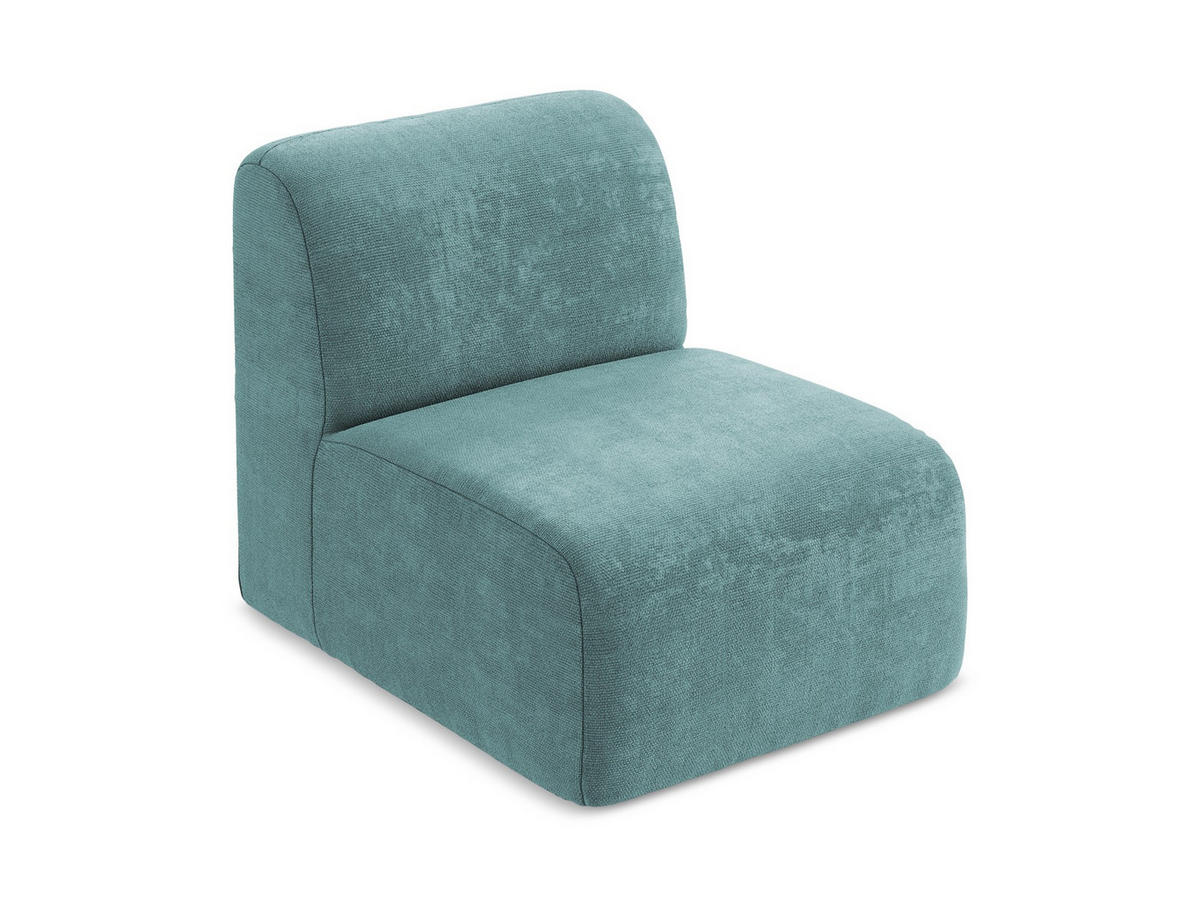 SOFAELEMENT Chenille Stoff Blau - Blaugrau/Schwarz, Holzwerkstoff/Kunststoff (70/75/94cm) - Makamii