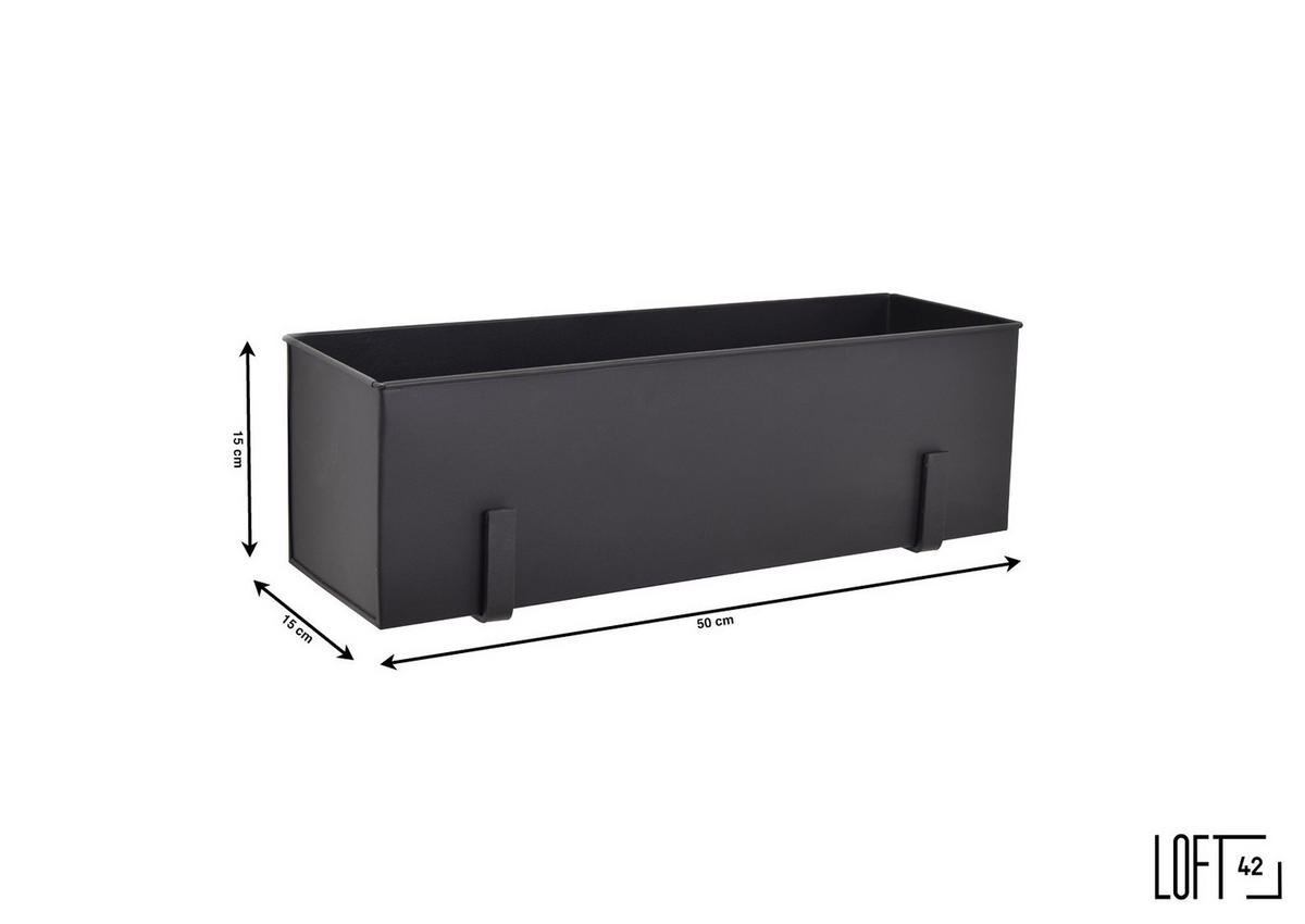 WANDREGAL Flora Schwarz - Schwarz, Metall (50/15/15cm) - LOFT42