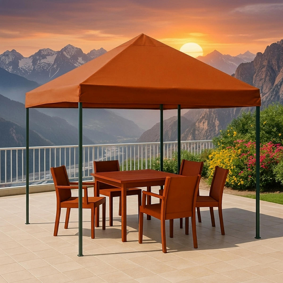 ERSATZDACH für Pavillons 3x3m, Pavillondach Toro, Wasserdicht, Farbe: Terracotta - Braun, Kunststoff (300/0.3/300cm) - TPFGarden