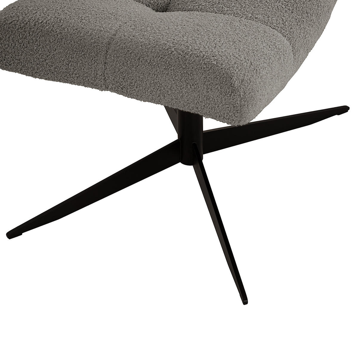 POLSTERHOCKER - Dunkelgrau/Schwarz, Textil/Metall (67/47/50cm) - home24