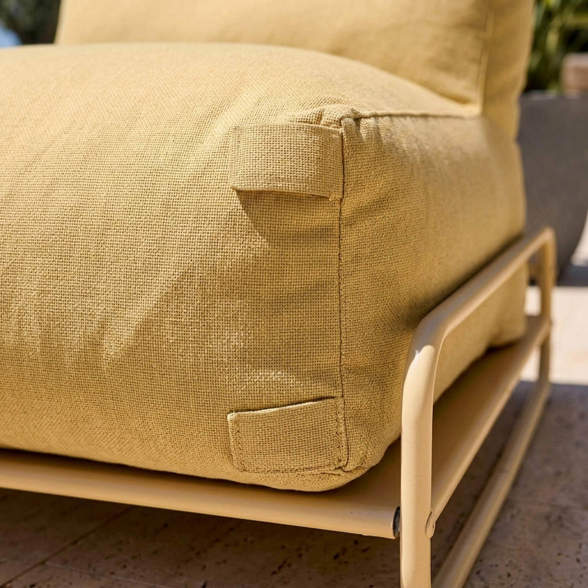LOUNGESESSEL, hellgelb - Gelb, Textil (97/77/97cm) - Oviala