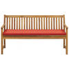 GARTENBANK zertifiziertes Holz hellbraun Auflage terracotta 160 cm Vivara - Hellbraun/Terra cotta, Holz (160/88/61cm) - Beliani
