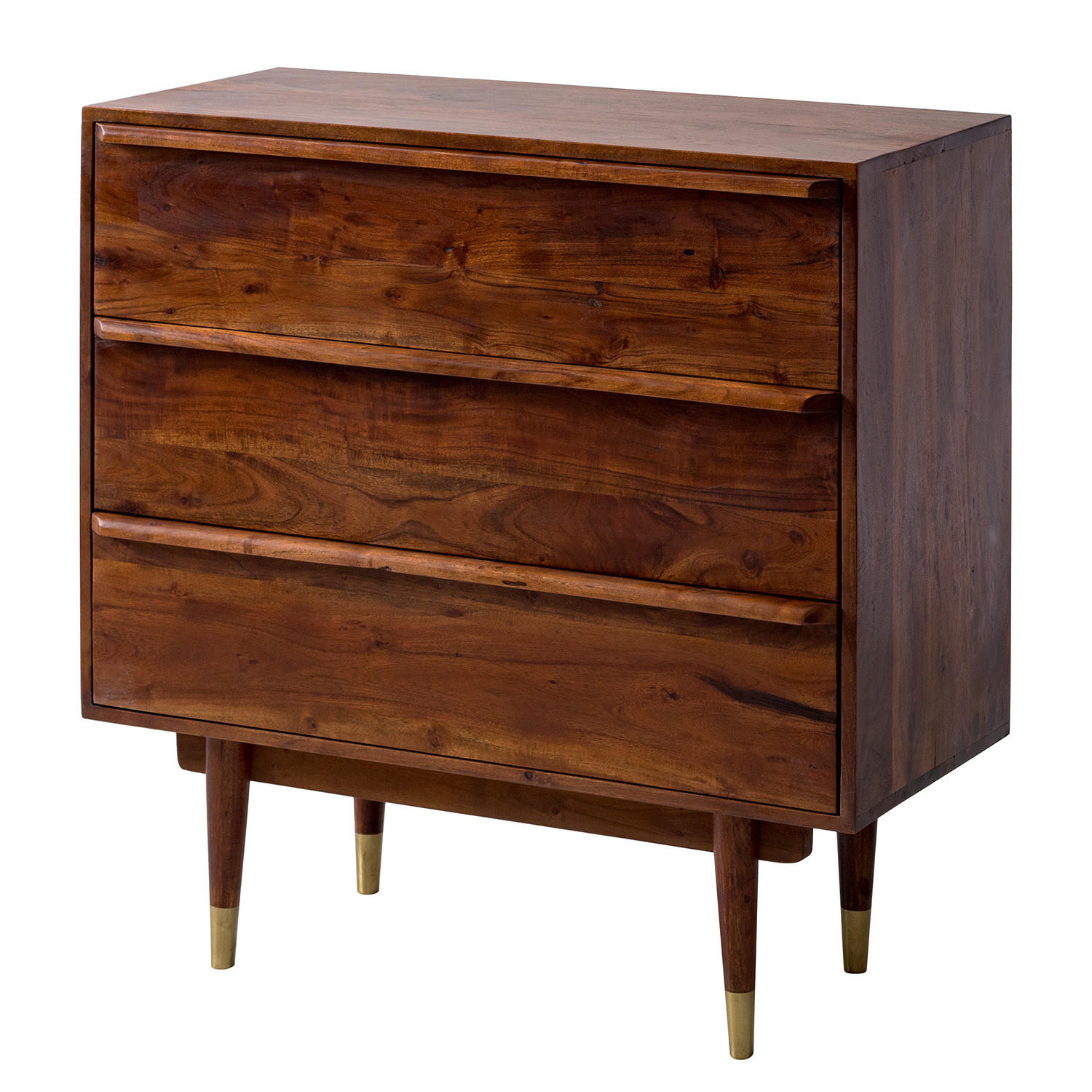 KOMMODE - Akazie massiv / Metall - Akaziefarben, Holz (90/90/43cm) - home24