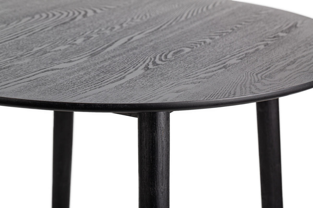 ESSTISCH Rund Schwarz 90 x 90 x 75 (cm) - Schwarz, Holz (90/90/75cm) - Nordlys