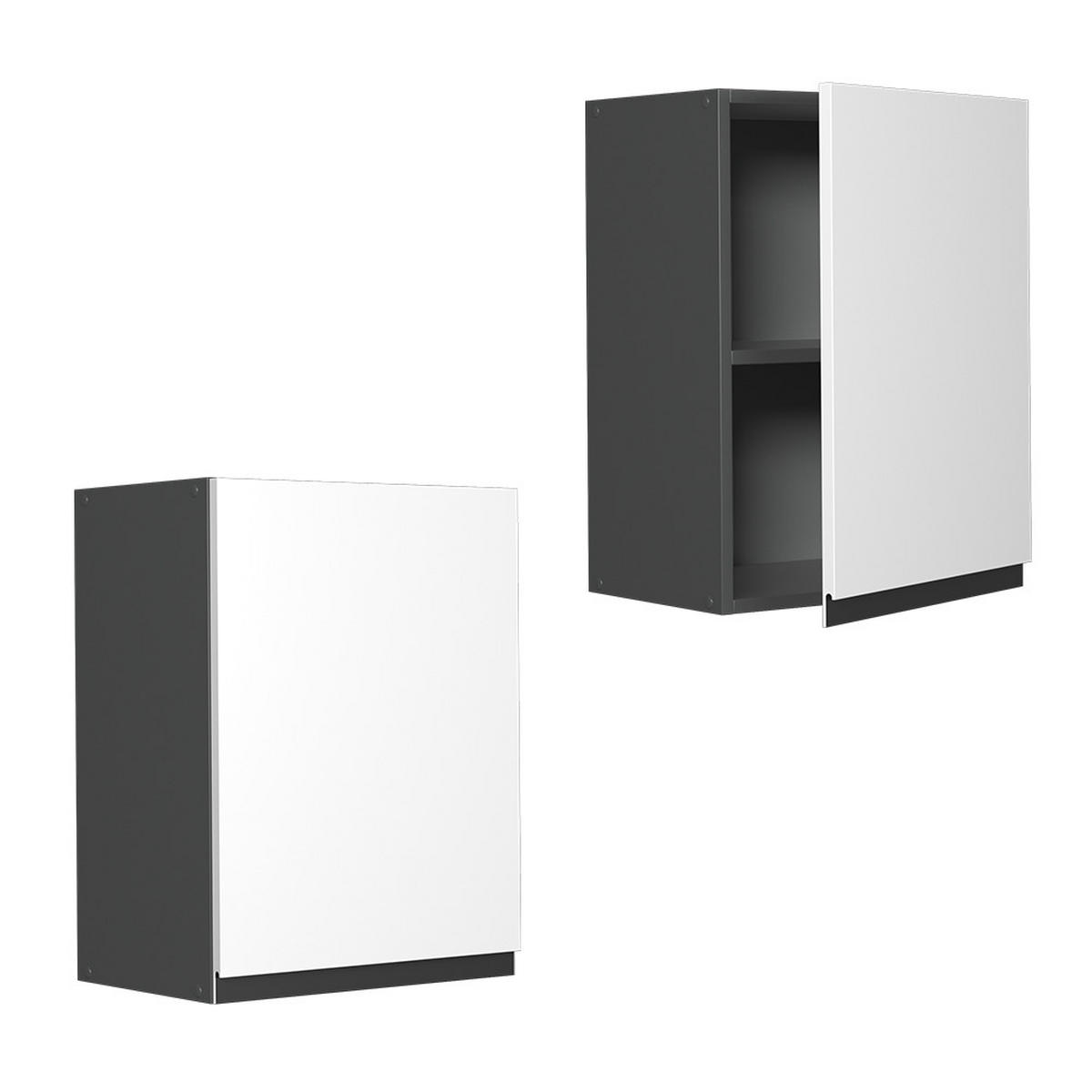 HÄNGESCHRANK R-Line Weiß 45 cm J-Shape - Anthrazit/Weiß, Holzwerkstoff (45/60/31cm) - Vicco