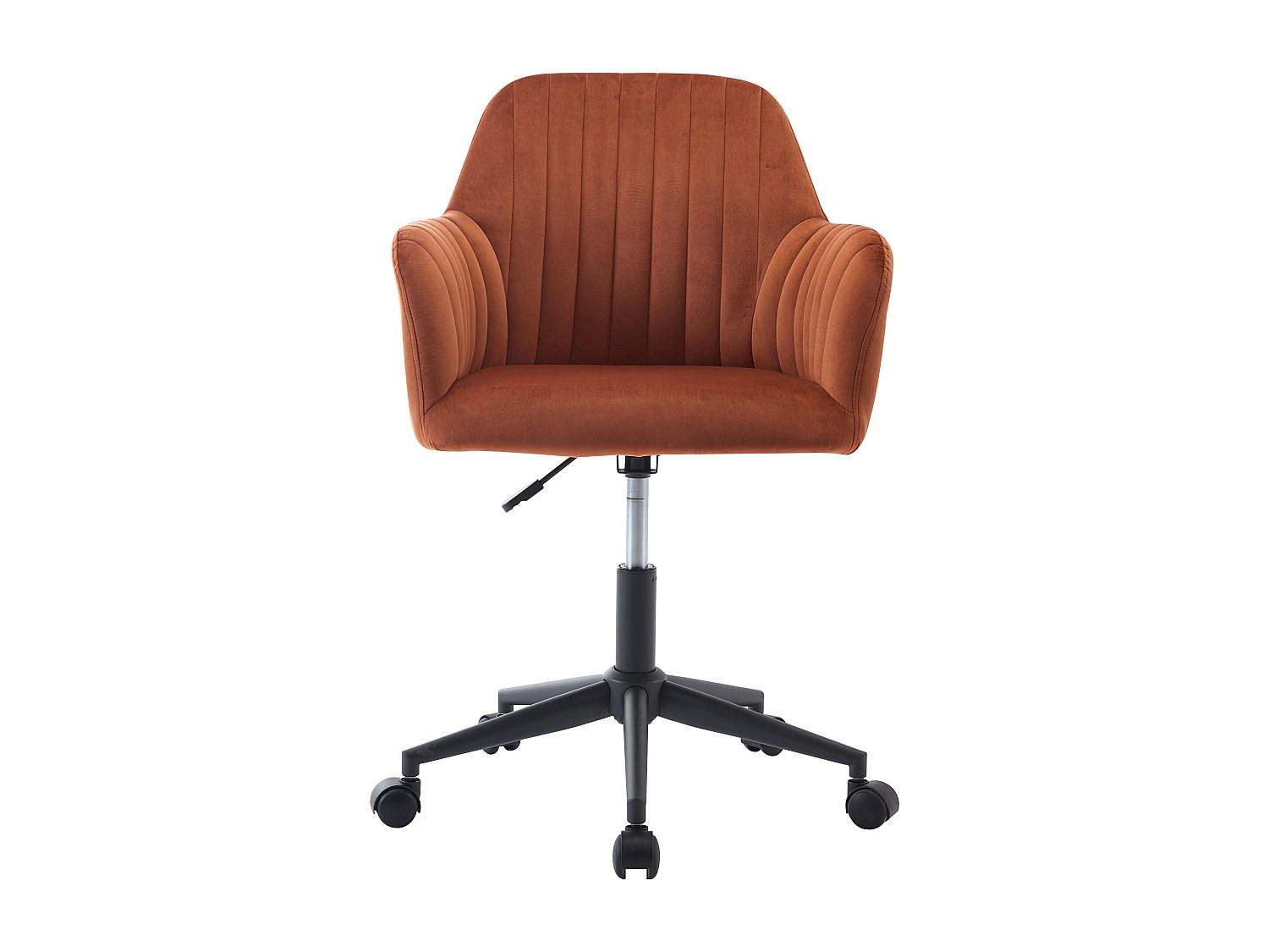 BÜROSTUHL ohne Armlehnen - 59 cmcm x 61.5 cmcm - Samt, Stoff - Terracotta - ELEANA - Terracotta, Textil (59/89/61.5cm) - Vente-Unique
