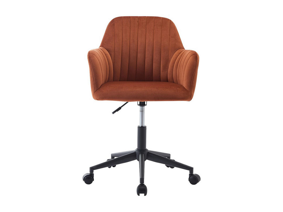 BÜROSTUHL ohne Armlehnen - 59 cmcm x 61.5 cmcm - Samt, Stoff - Terracotta - ELEANA - Terracotta, Textil (59/89/61.5cm) - Vente-Unique
