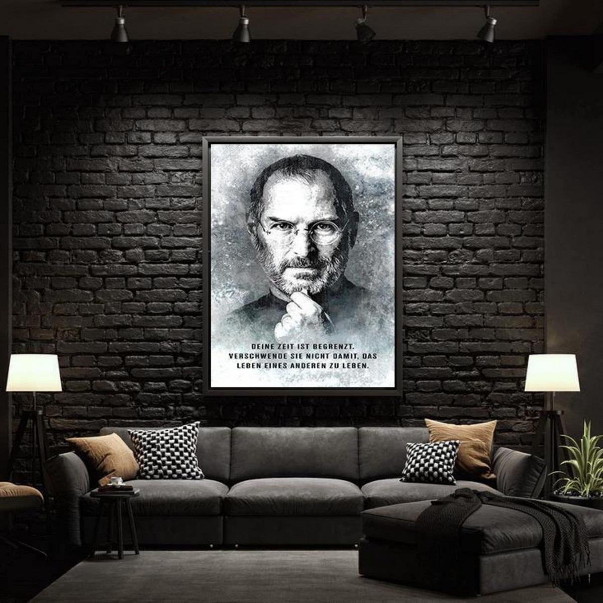 WANDBILD XXL "Lebe Dein Leben!" - 80 x 120cm - Weiß, Textil (80/120cm) - Hustling Sharks