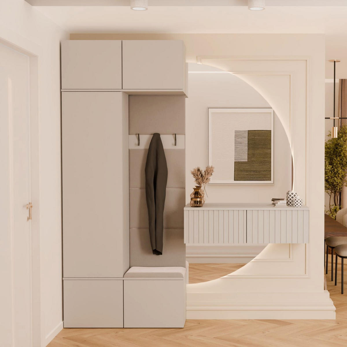 GARDEROBE Gerhard Single - Kaschmir, Holzwerkstoff (50/42/35cm) - kommodly
