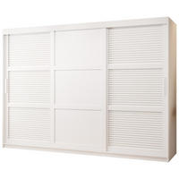 SCHWEBETÜRENSCHRANK 200/250/62 3-türig - Silberfarben/Weiß, Holz/Kunststoff (250/200/62cm) - MÖBEL KRYSPOL