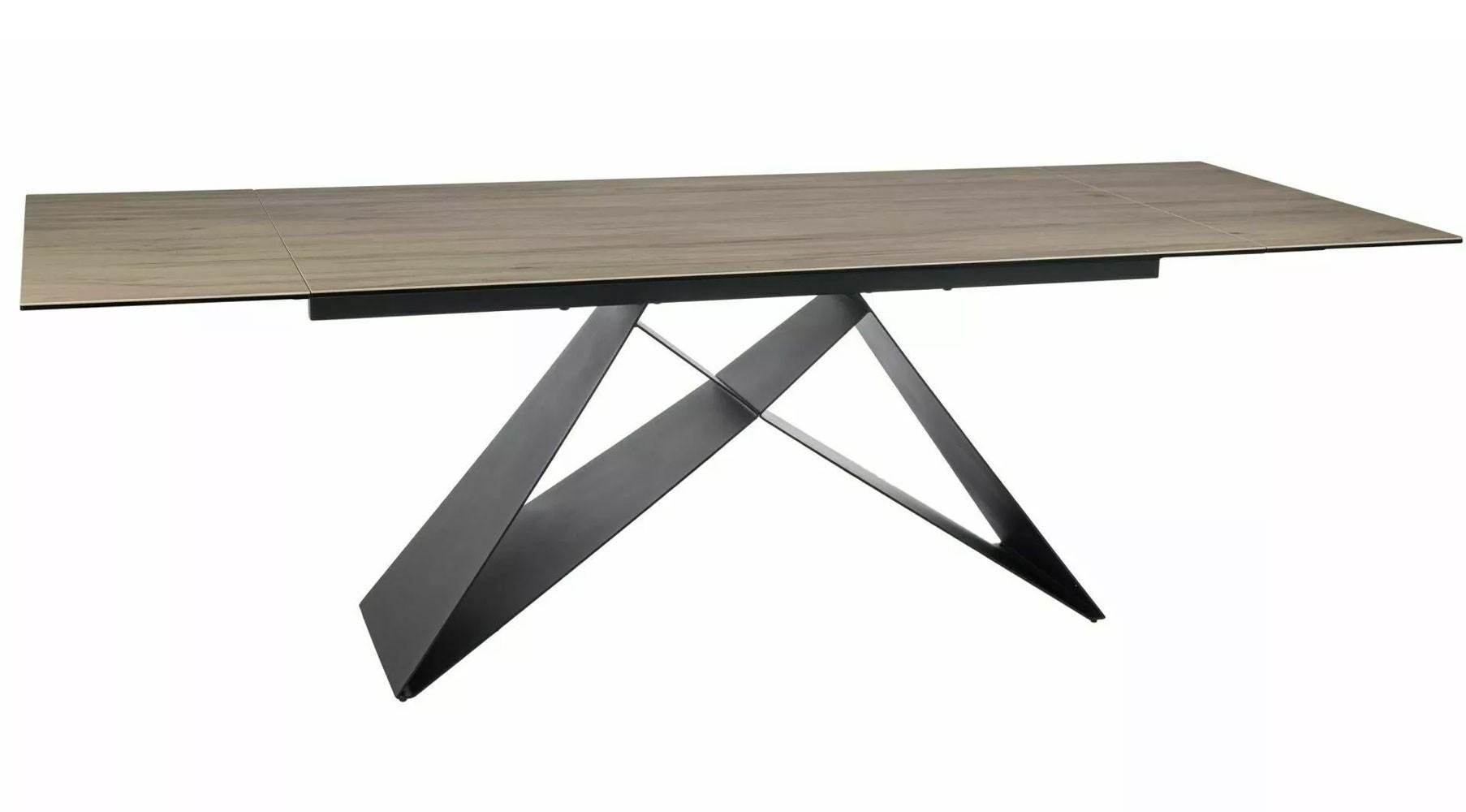 ESSTISCH Westin Sanremo Eiche / Schwarz Matt 160-240 / 90 / 77cm - Schwarz/Eiche San Remo, Holz/Keramik (90/240/77cm) - Feldmann-Wohnen