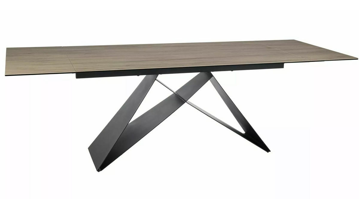 ESSTISCH Westin Sanremo Eiche / Schwarz Matt 160-240 / 90 / 77cm - Schwarz/Eiche San Remo, Holz/Keramik (90/240/77cm) - Feldmann-Wohnen