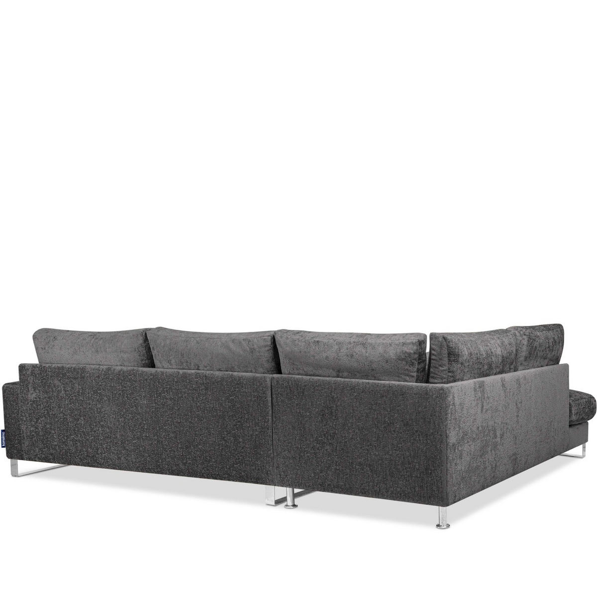 ECKSOFA LINKS BRENTIS Chenille-Stoff, Grau - Grau, Textil (314/224cm) - KONSIMO®