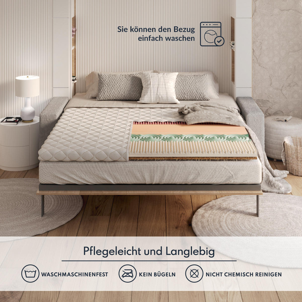 TOPPER Fruti Kokos - Weiß, Textil (80/200cm) - FDM