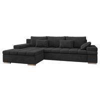 ECKSOFA Bangkok, Seite: Links - Anthrazit/Silberfarben, Holz/Textil (310/175cm) - MIRJAN24
