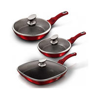 PFANNENSET Rot 28/28/4 cm BH6189 - Rot, Glas - Berlinger Haus