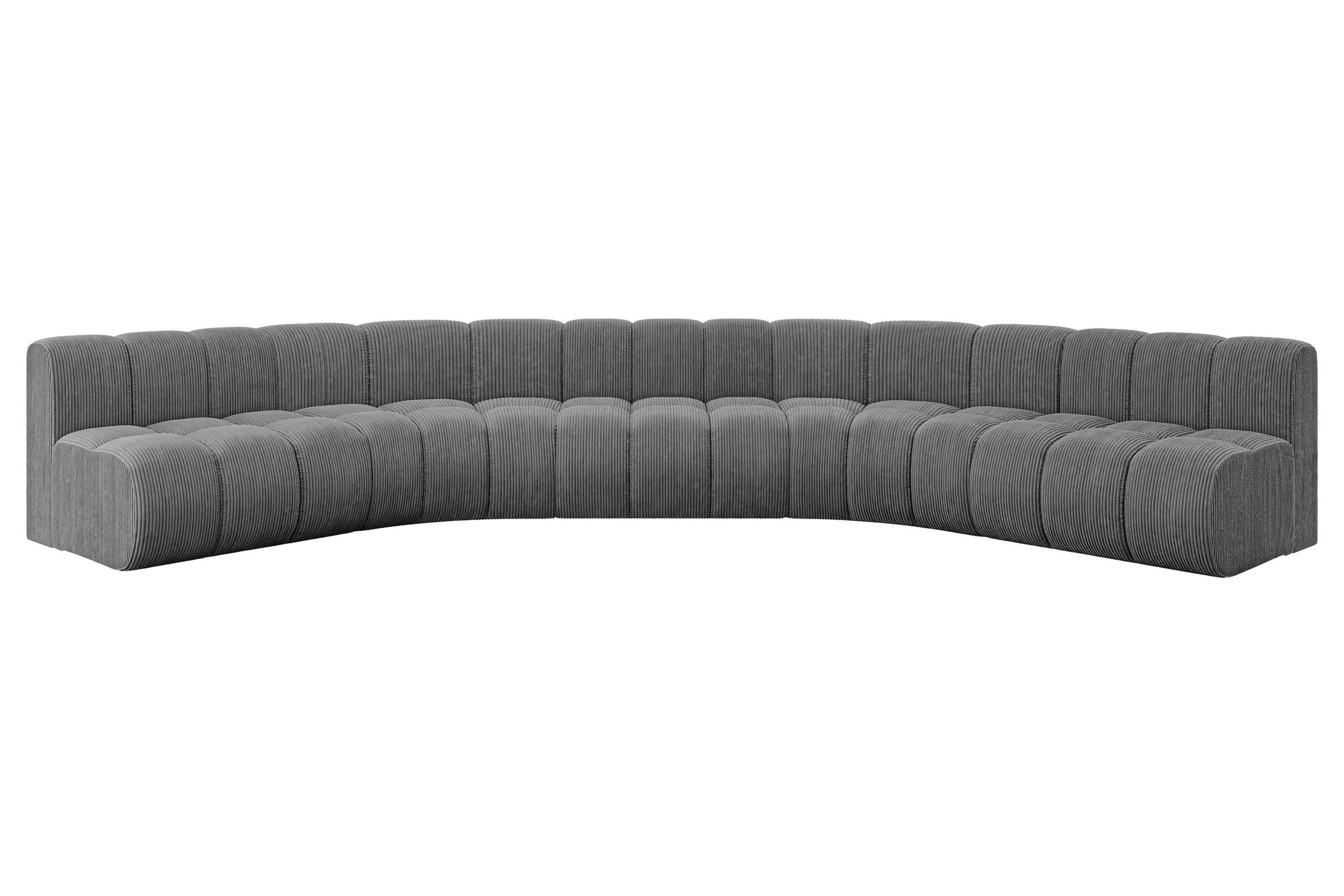 WOHNLANDSCHAFT modulares Sofa Montra-U1 - 490x174x70 cm Dunkelgrau - Dunkelgrau, Holzwerkstoff/Textil (490/70/174cm) - ALTDECOR
