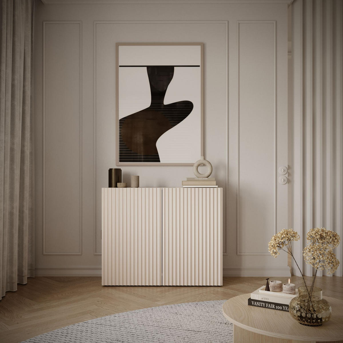 SIDEBOARD Sunds Kaschmirbeige 100 cm - Beige, Holzwerkstoff (100/81/35cm) - Selsey