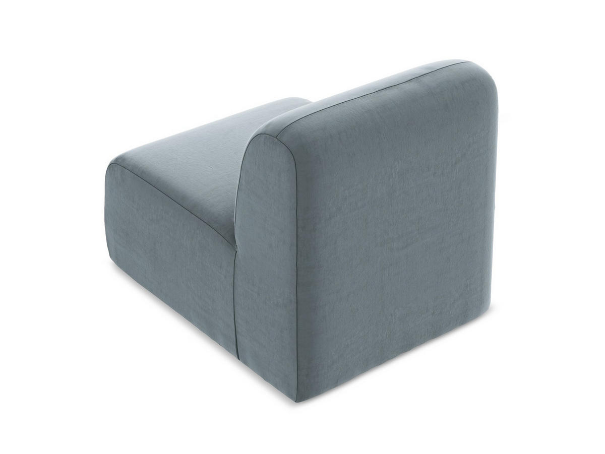 SOFAELEMENT Samt Stoff Blau - Schwarz/Hellblau, Holzwerkstoff/Kunststoff (70/75/94cm) - Makamii