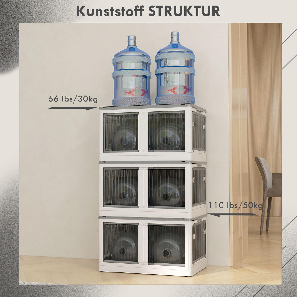 AUFBEWAHRUNGSBOX, Truhe 69L, Weiß - Weiß, Kunststoff (42/34/60cm) - HOMCOM