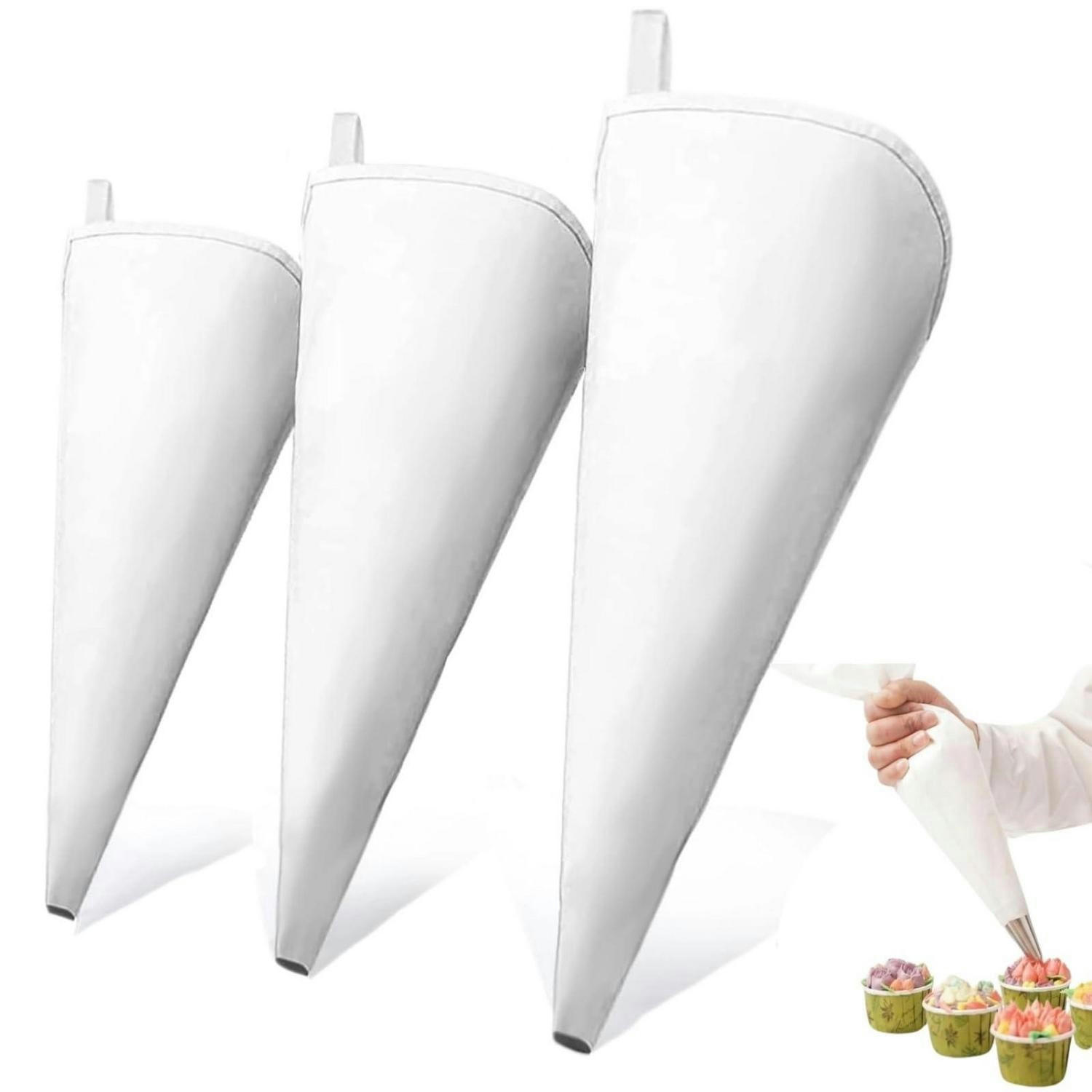 SPRITZBEUTEL 3-teiliges Set Baumwolle 40/35/30 cm - Weiß, Textil (1/1/40cm)