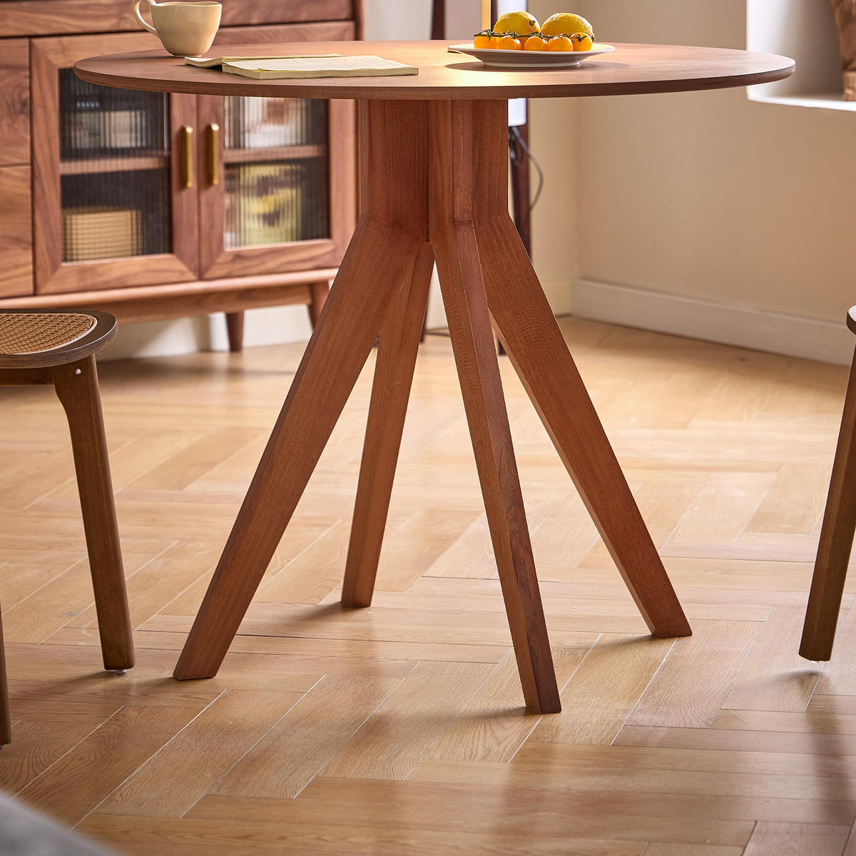 ESSTISCH Rund Braun 90 x 90 x 76 (cm) - Braun, Holz (90/90/76cm) - Nordlys
