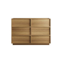 KOMMODE 115/48/78 cm in Eichefarben mit 6 Schubladen und griffloser Front - Eichefarben, Holzwerkstoff (115/78/48cm) - BEAOK