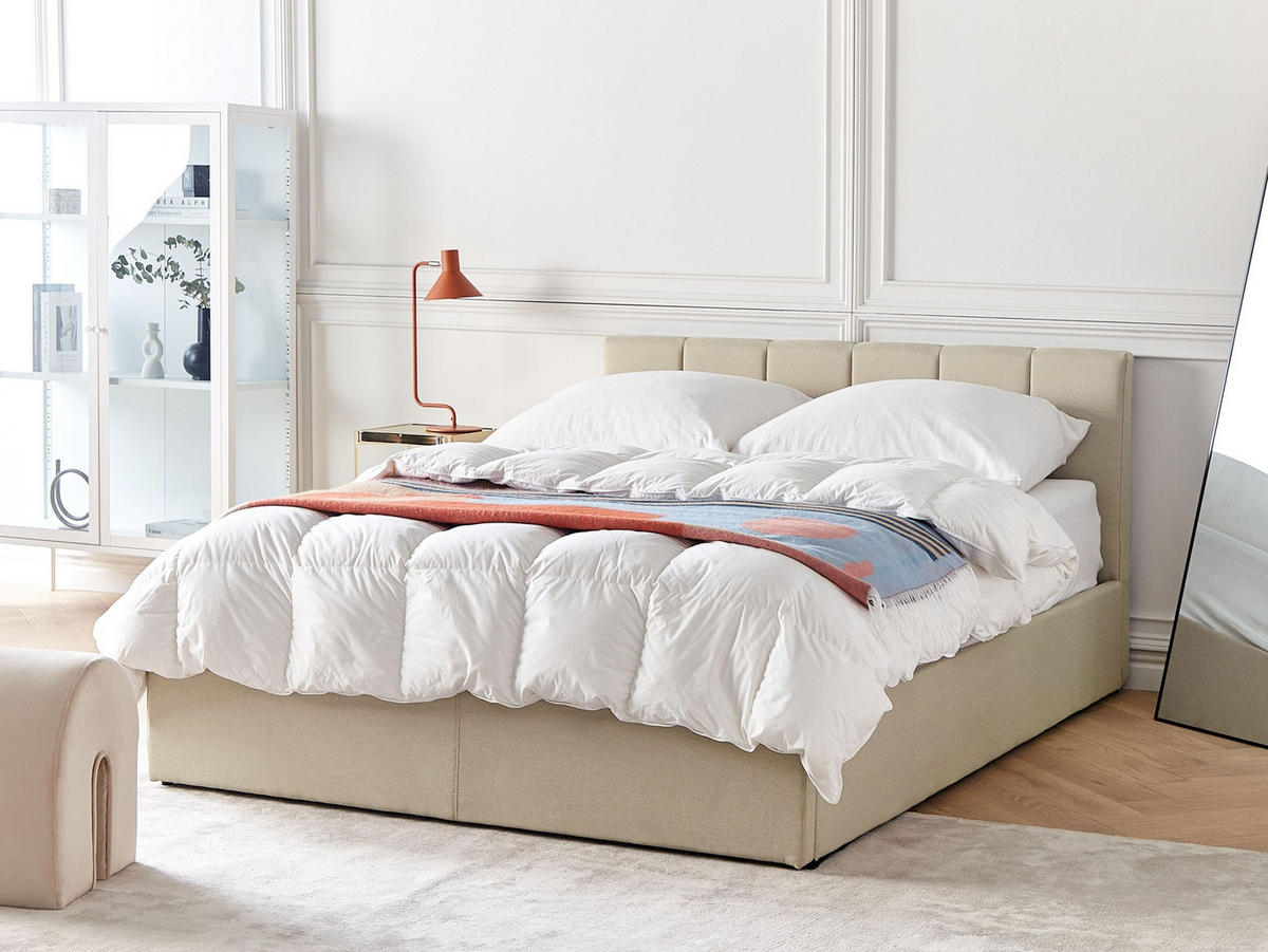 POLSTERBETT 140/200 cm Beige Dreux - Beige, Textil (140/200cm) - Beliani