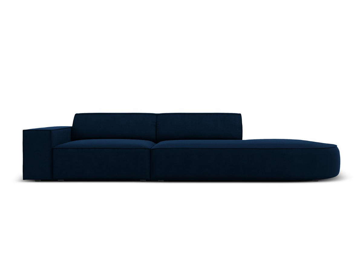 RECHTES-SOFA Jodie aus Samt königsblau 3 Sitzplätze - Blau, Textil (102/70/262cm) - Micadoni