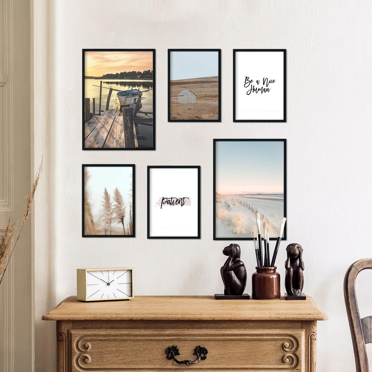 POSTER Set Mit 6 Strand Wandbild A3 & A4 Rahmenlos - Klar, Papier (29/3cm) - Nacnic