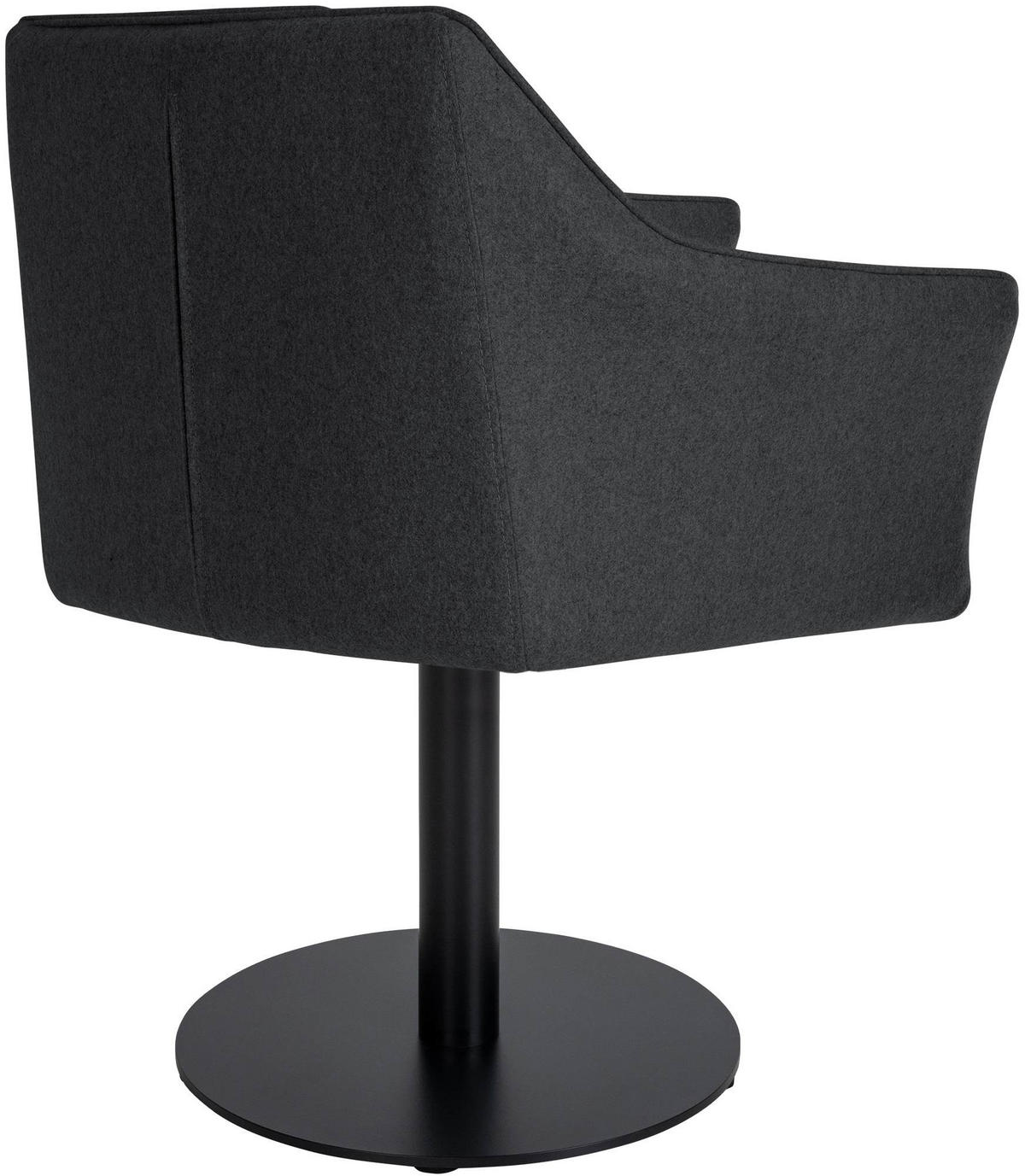 SESSEL Filz Anthrazit - Anthrazit/Schwarz, Textil/Metall (64/75/48cm) - CLP