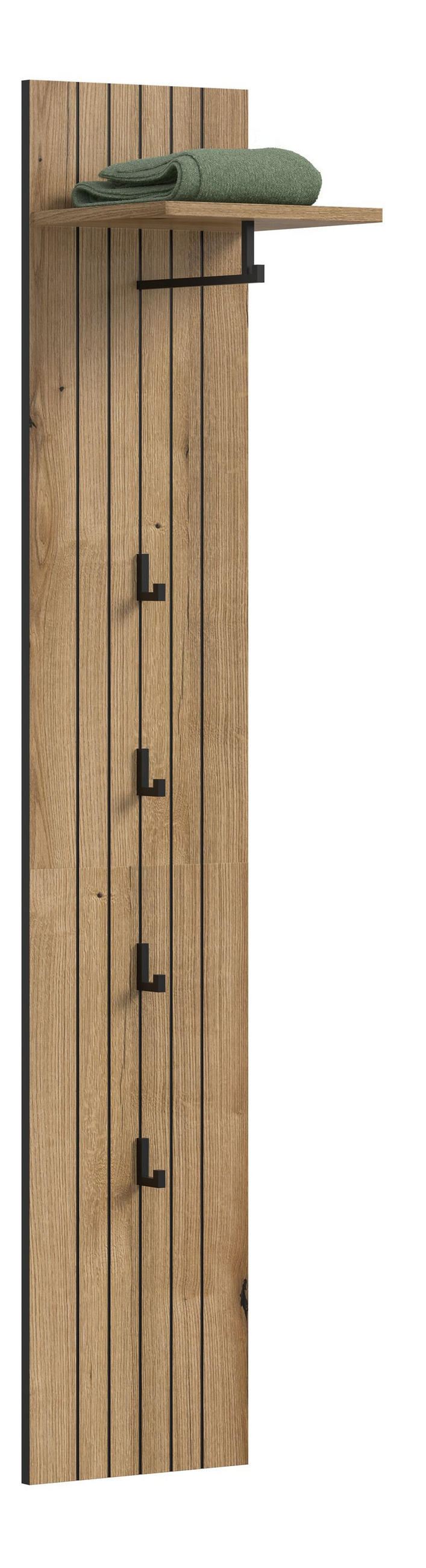 GARDEROBEPANEEL STATION (B/H/T: ca. 31/160/27 cm) in Evoke Oak Nachbildung/Evoke Oak Nachbildung - Eichefarben, Holzwerkstoff (31/160/27cm)