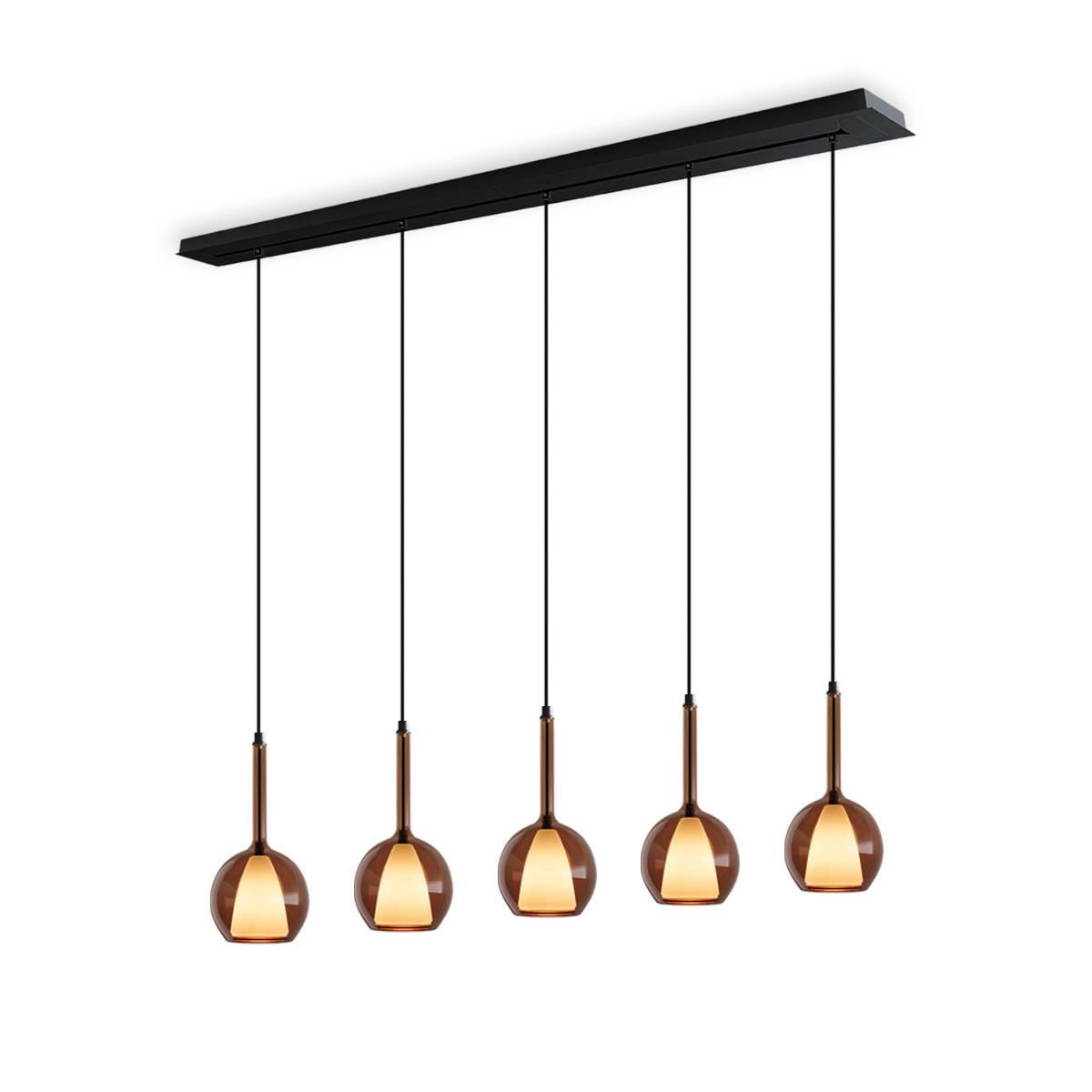 HÄNGELEUCHTE Belluna Braun Ø 14cm - Braun, Glas (14/14/35cm) - s.luce
