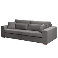 BIG-SOFA - Buchefarben/Grau, Holz (254/85/104cm) - home24