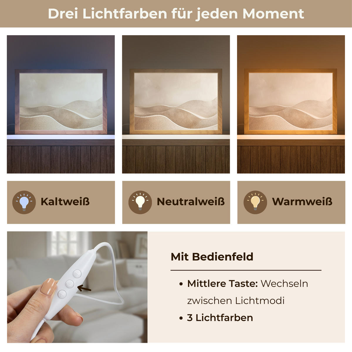 TISCHLEUCHTE Beige - Natur - Abstrakt - Modern 30x20 cm - Champagner, Holzwerkstoff (8/30/20cm) - OnlyWow