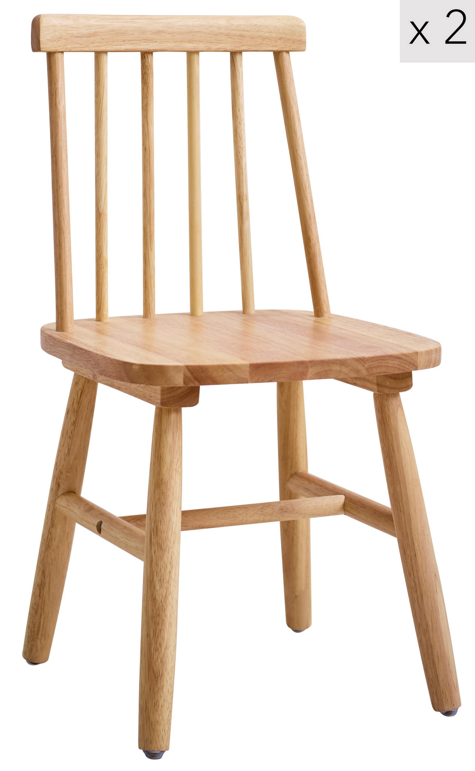 STUHL FÜR KINDER 2er-Set Holz Braun - Braun, Holz (31/59/31cm) - Nordlys