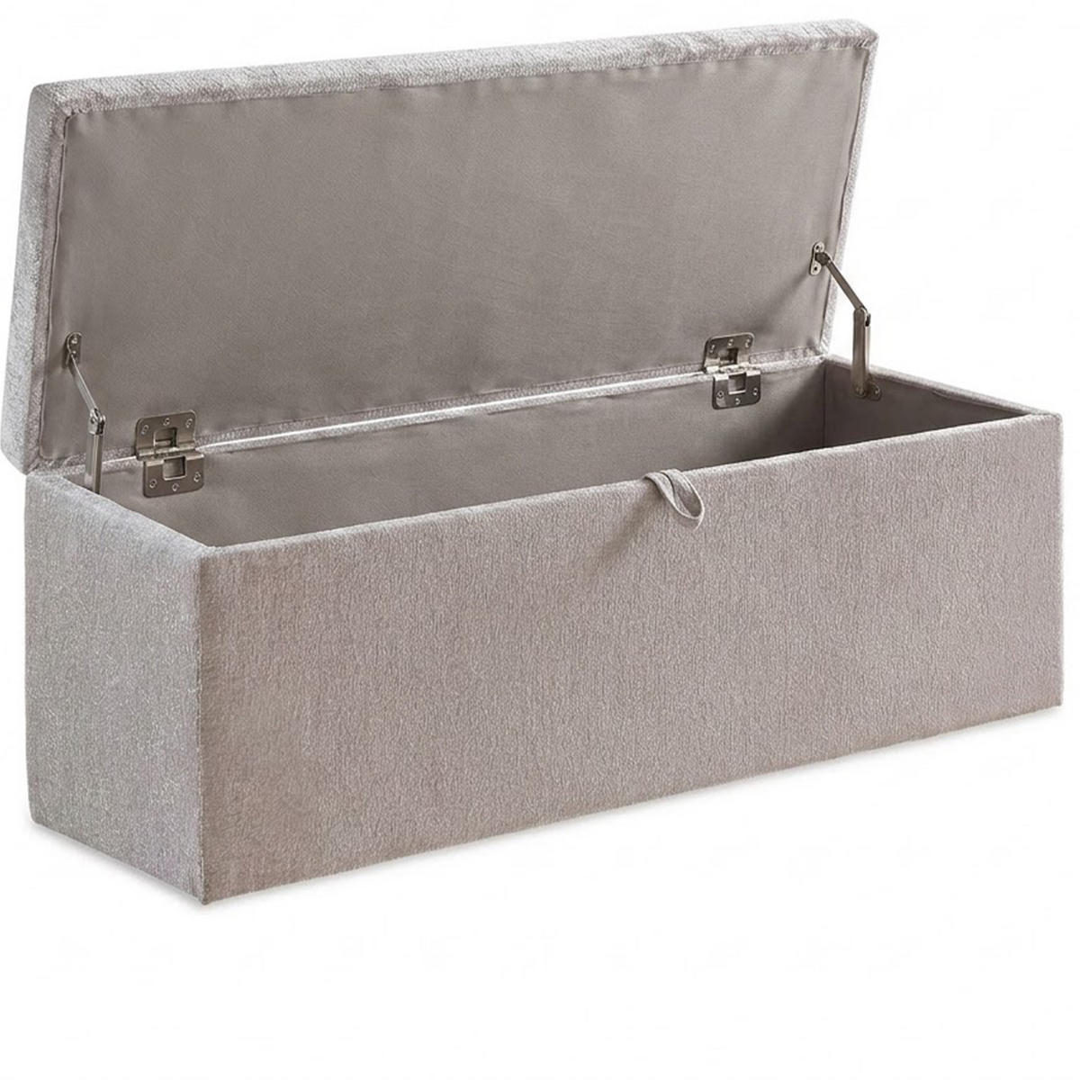 BETTBANK PALERMO 160/43/43 cm, Beige, Aufklappbar, mit Stauraum - Creme/Schwarz, Holz/Kunststoff (160/43/43cm) - Consilio Concept