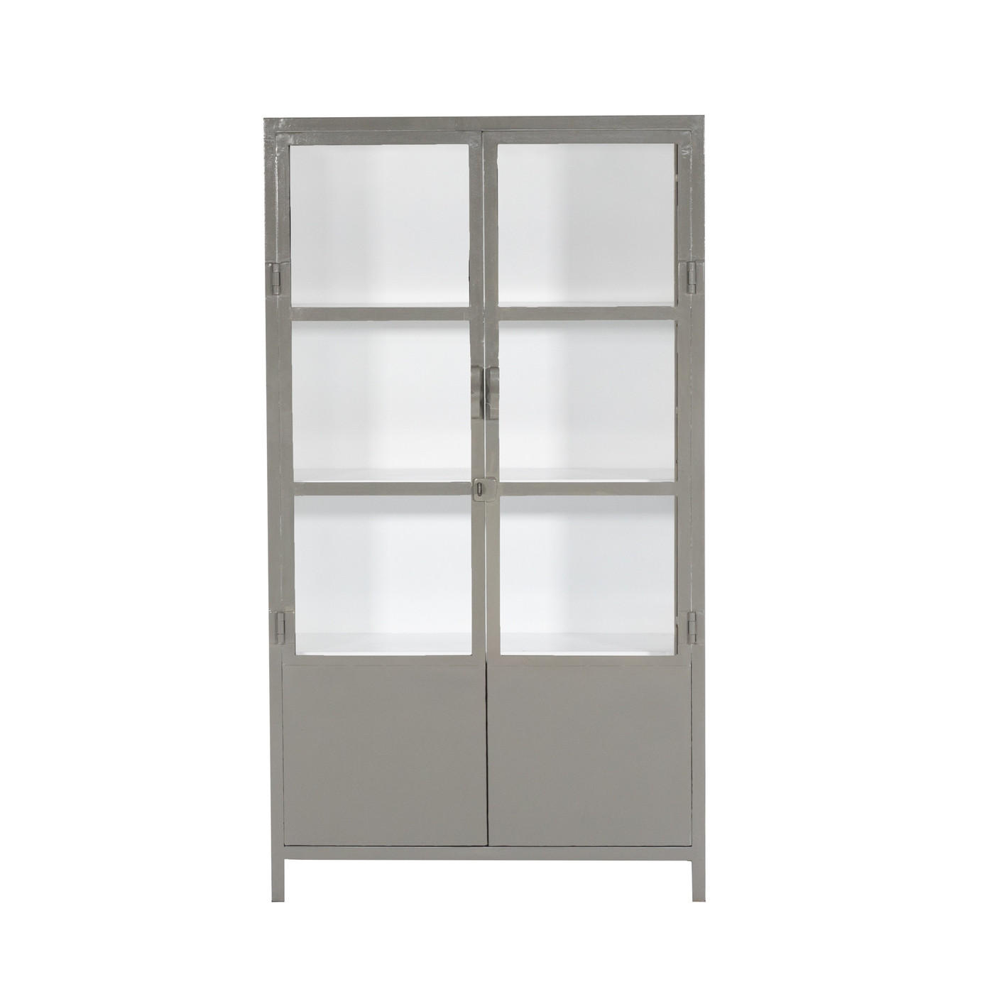 VITRINE aus Metall 100x43x180cm, stone - Grau, Metall (100/180/43cm) - Giga Meubel