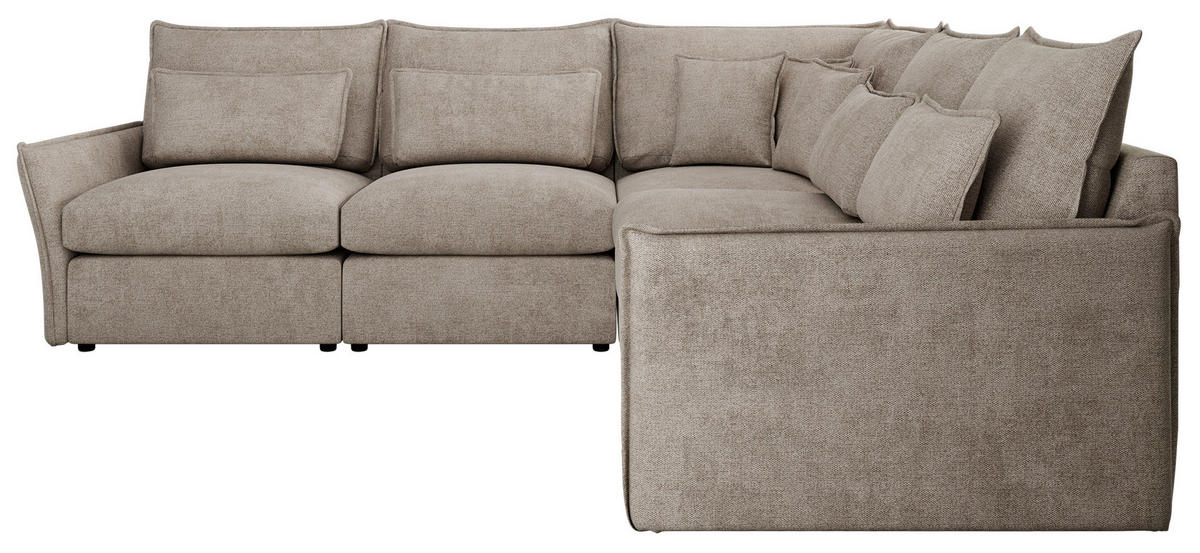 ECKSOFA VERSO L Beige Struktur - Beige/Schwarz, Kunststoff/Textil (270/270cm) - MKS
