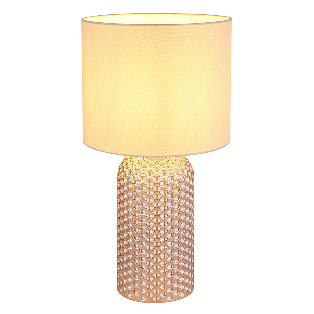 TISCHLEUCHTE SOFIA Champagner Textil Glas - Champagner, Glas (26.5/26.5/50cm) - Globo Lighting