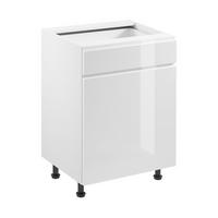 UNTERSCHRANK – 60 cm – D60S1 – Velmora – Weiß / Weiß Hochglanz - Weiß Hochglanz, Holzwerkstoff (60/82/47cm) - ROYAL24_MARKT