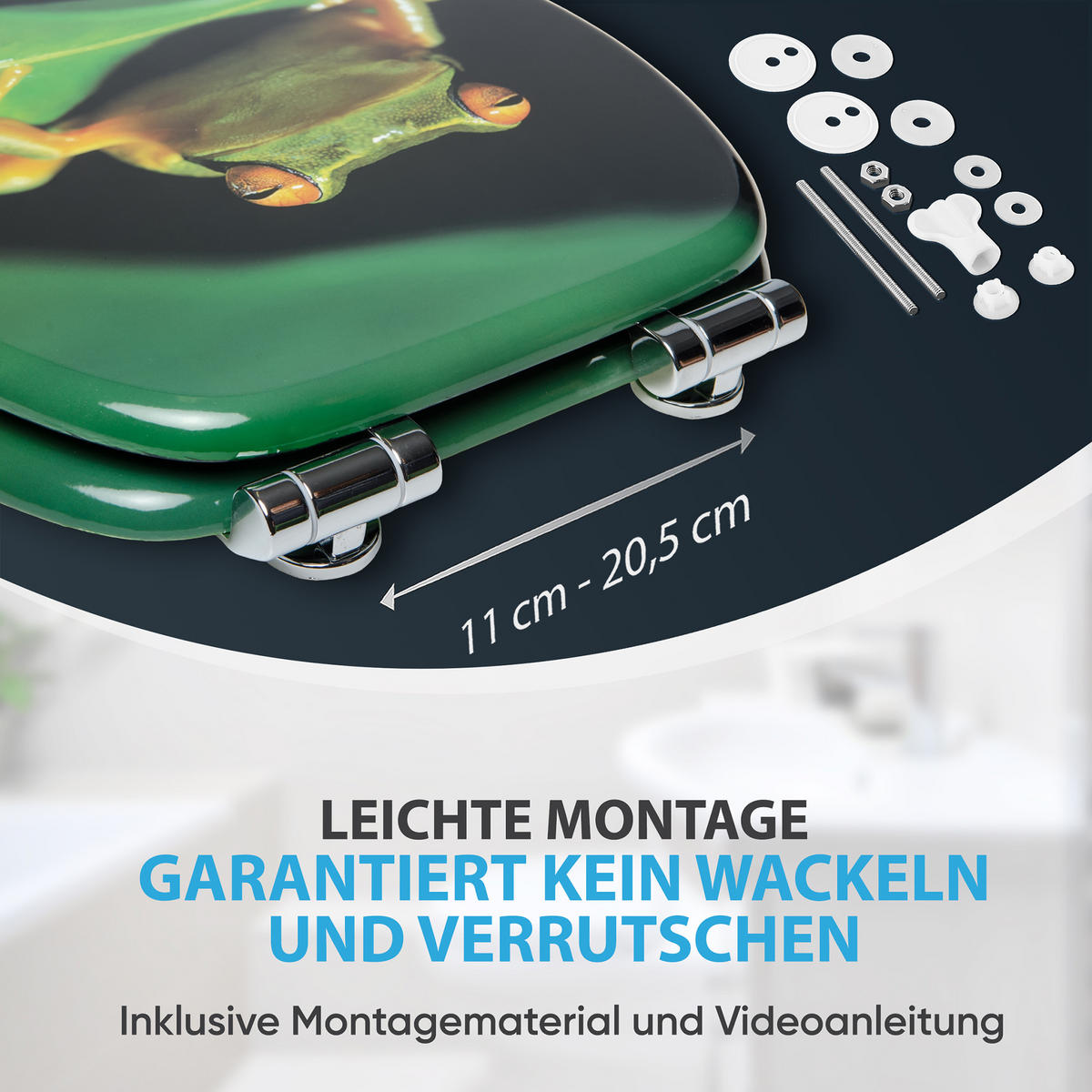 WC-SITZ mit Absenkautomatik Frosch Grün - Grün, Holzwerkstoff (38/6/47cm) - Sanilo