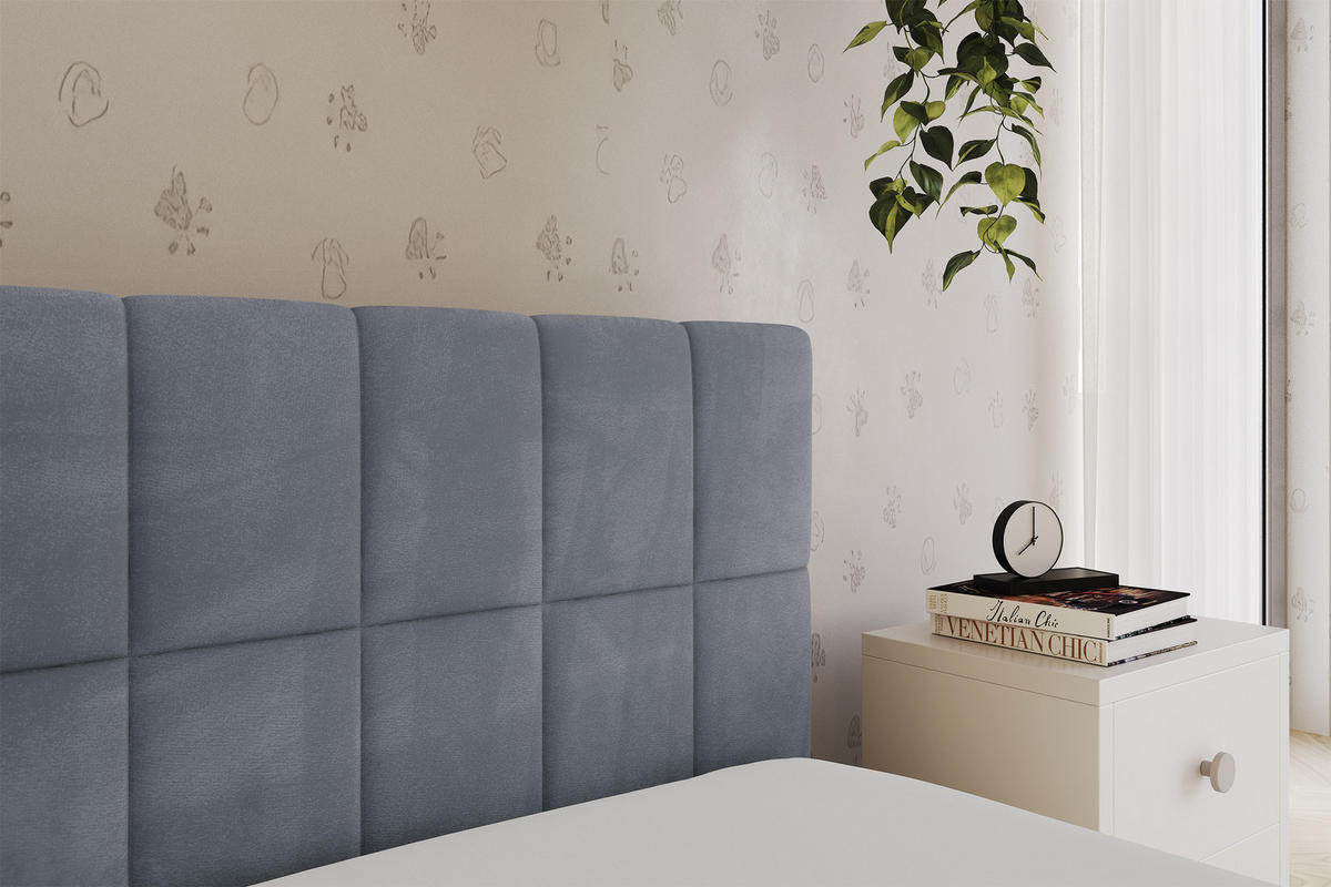 EINZELLBETT Jugendbett mit Bettkasten und Matratze H3/H4, Links - TULY 90x200 Grau - Grau, Holzwerkstoff/Textil (90/200cm) - ALTDECOR