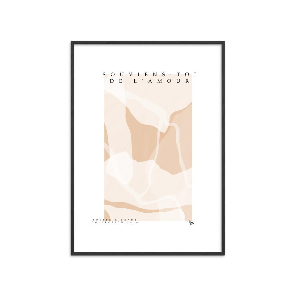 POSTER mit Rahmen Poster & Frame - Collection - Souviens Toi De L'amour - Schwarz/Naturfarben, Holz/Papier (30/40cm) - Poster&Frame