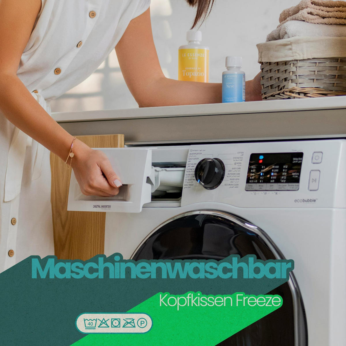 KOPFKISSEN Freeze mit Kühl-Effekt 40x80 cm - Weiß, Textil (80/40cm) - Bestlivings